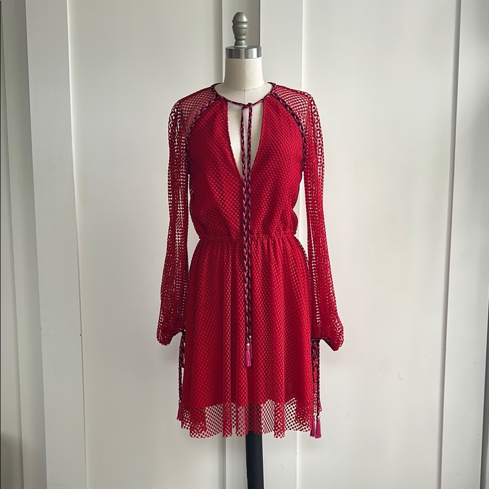 Philosophy di Lorenzo Serafini Red mesh Mini Dress